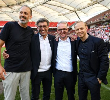 Pellegrino Matarazzo, Claus Vogt, Alexander Wehrle and Rouven Kasper vom VfB Stuttgart.