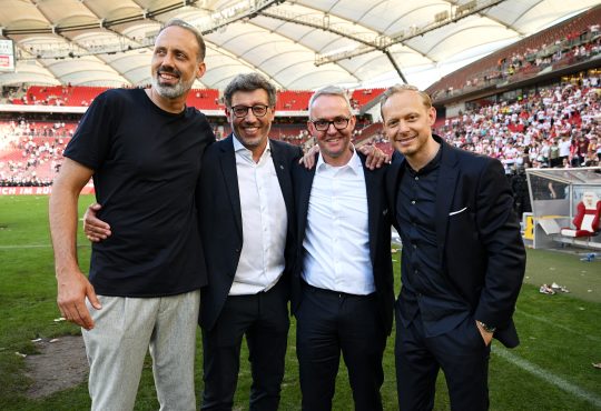 Pellegrino Matarazzo, Claus Vogt, Alexander Wehrle and Rouven Kasper vom VfB Stuttgart.