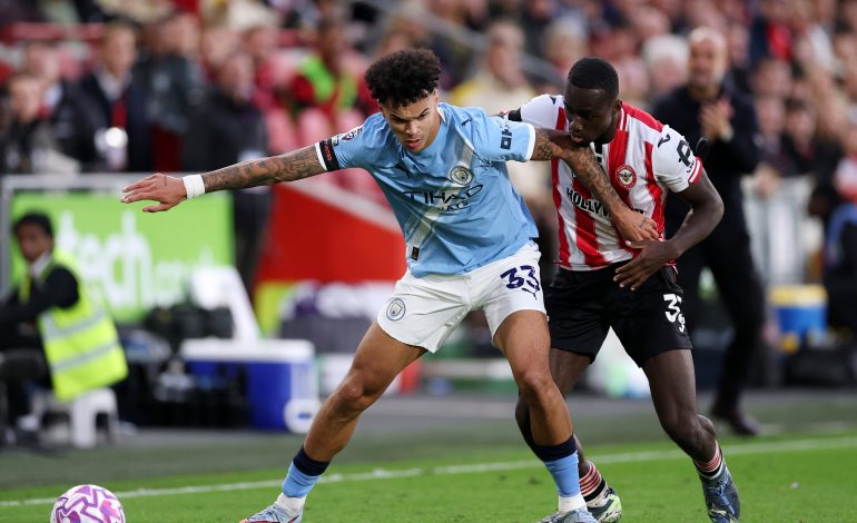 Michael Kayode im Spiel gegen Manchester City