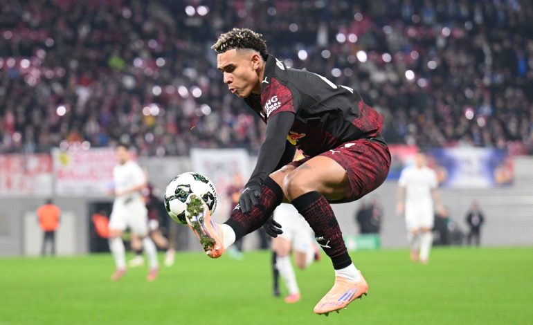 Antonio Nusa RB Leipzig v 1. FC Magdeburg