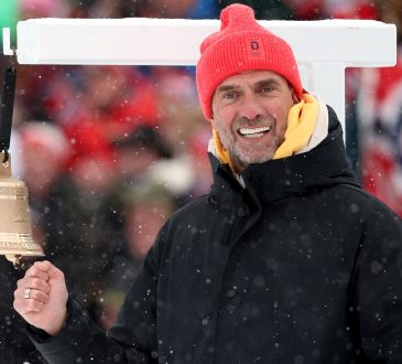 Jurgent Klopp at Biathlon - Milano Cortina 2026 Winter Olympics: Day 11