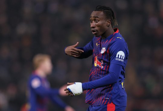 Yan Diomande - FC St. Pauli v RB Leipzig - Bundesliga