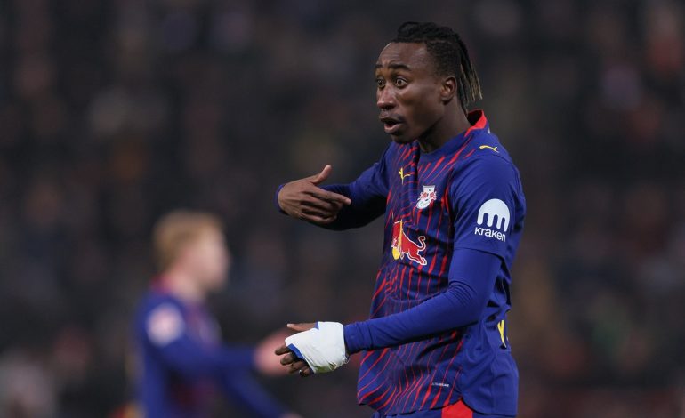 Yan Diomande - FC St. Pauli v RB Leipzig - Bundesliga