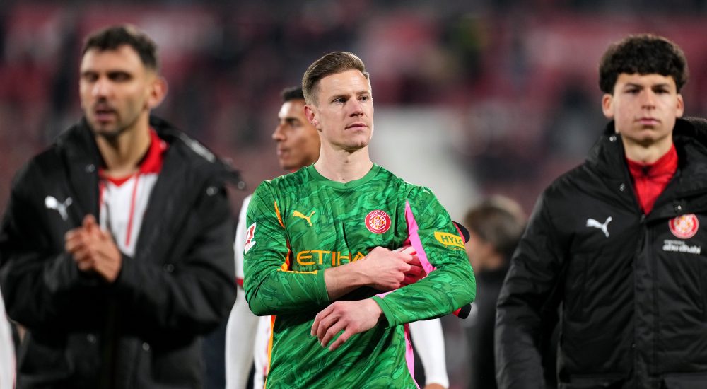 GIRONA, SPAIN - JANUARY 26: Marc-Andre ter Stegen of Girona FC looks on after the LaLiga EA Sports match between Girona FC and Getafe CF at Montilivi Stadium on January 26, 2026 in Girona, Spain. (Photo by Alex Caparros/Getty Images)