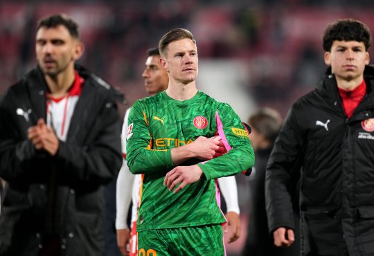 GIRONA, SPAIN - JANUARY 26: Marc-Andre ter Stegen of Girona FC looks on after the LaLiga EA Sports match between Girona FC and Getafe CF at Montilivi Stadium on January 26, 2026 in Girona, Spain. (Photo by Alex Caparros/Getty Images)