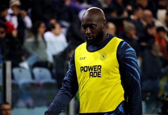 Romelu Lukaku im Aufwärmtrikot der SSC Neapel.