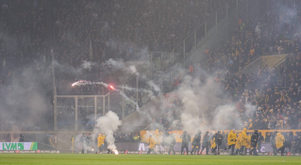 Hertha BSC, Dynamo Dresden, Fan-Ausschreitungen