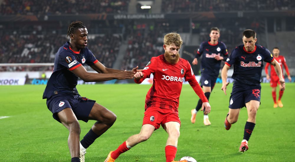 Fussballspieler Joane Gadou von RB Salzburg steht vor einem Wechsel zu Borussia Dortmund in die deutsche Fußball Bundesliga.